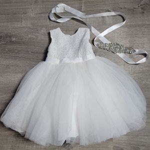 David's Bridal Ball Gown Flower Girl Dress